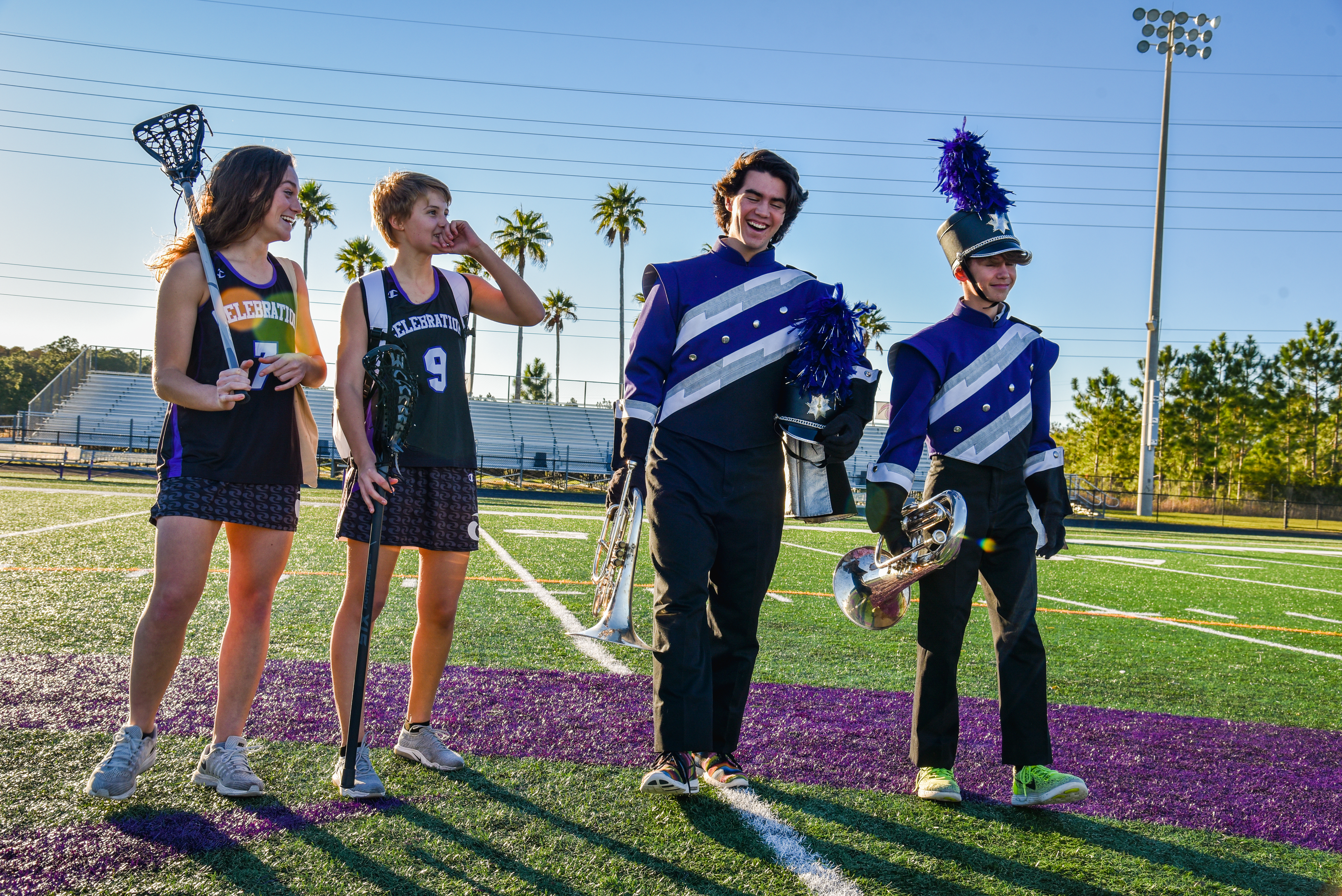 Lacrosse Players and Marching Band Members